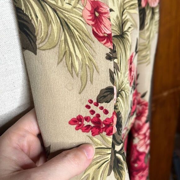 Folio Collection Saks Fifth Avenue Silk Women's Beige Floral Blazer Size 10 - Picture 4 of 11